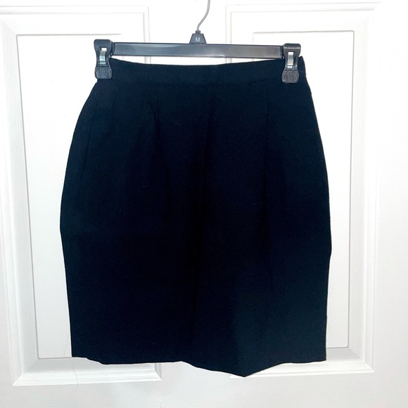 Vintage Christian Dior Red Trim Black Wool Blazer Skirt Set - Picture 2 of 4